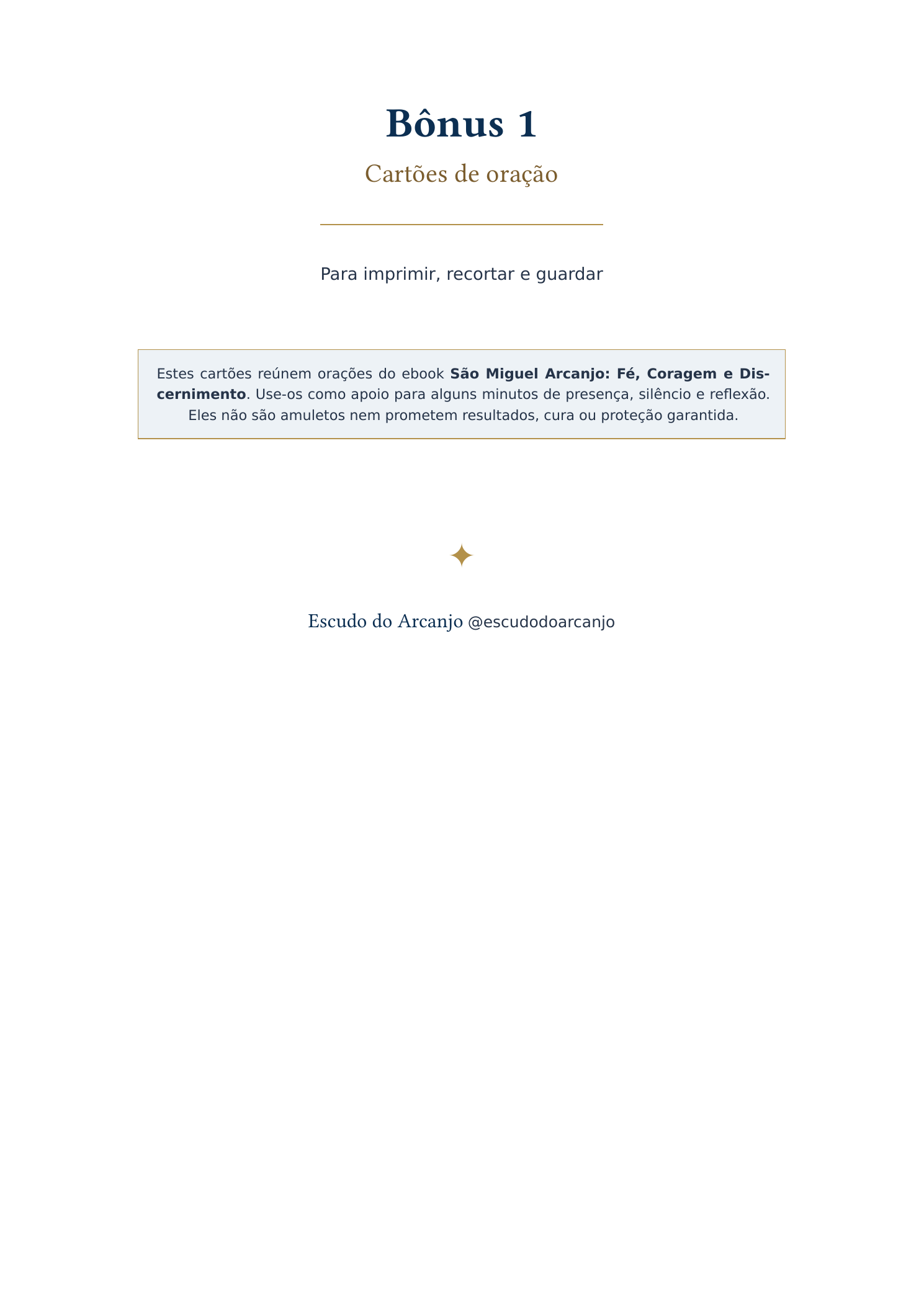 Capa do Bônus 1, Cartões de oração